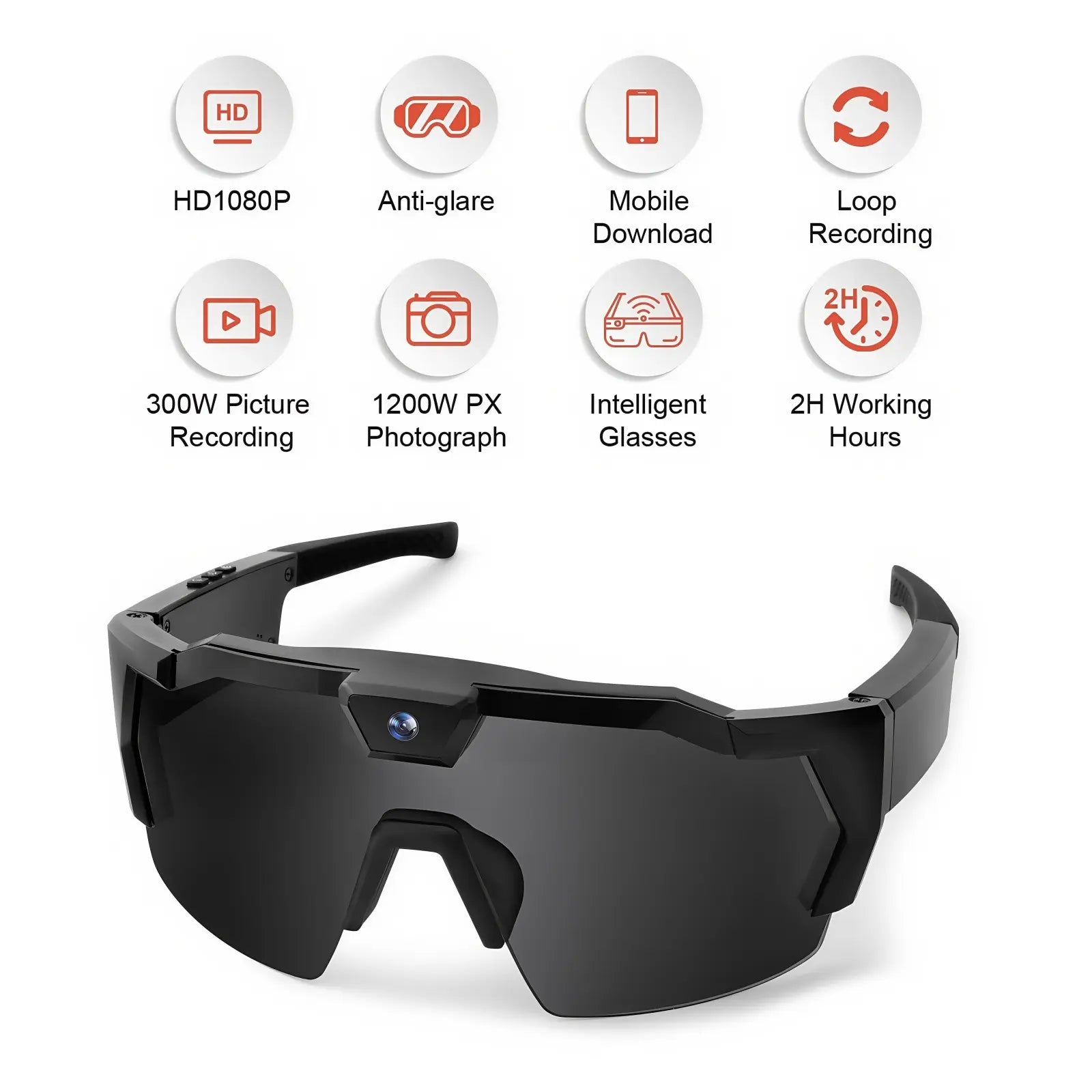 Sportvisionrec AI Sunglasses: The Premier Outdoor Sports Accessory Featuring Integrated HD Camera and Audio Recording
