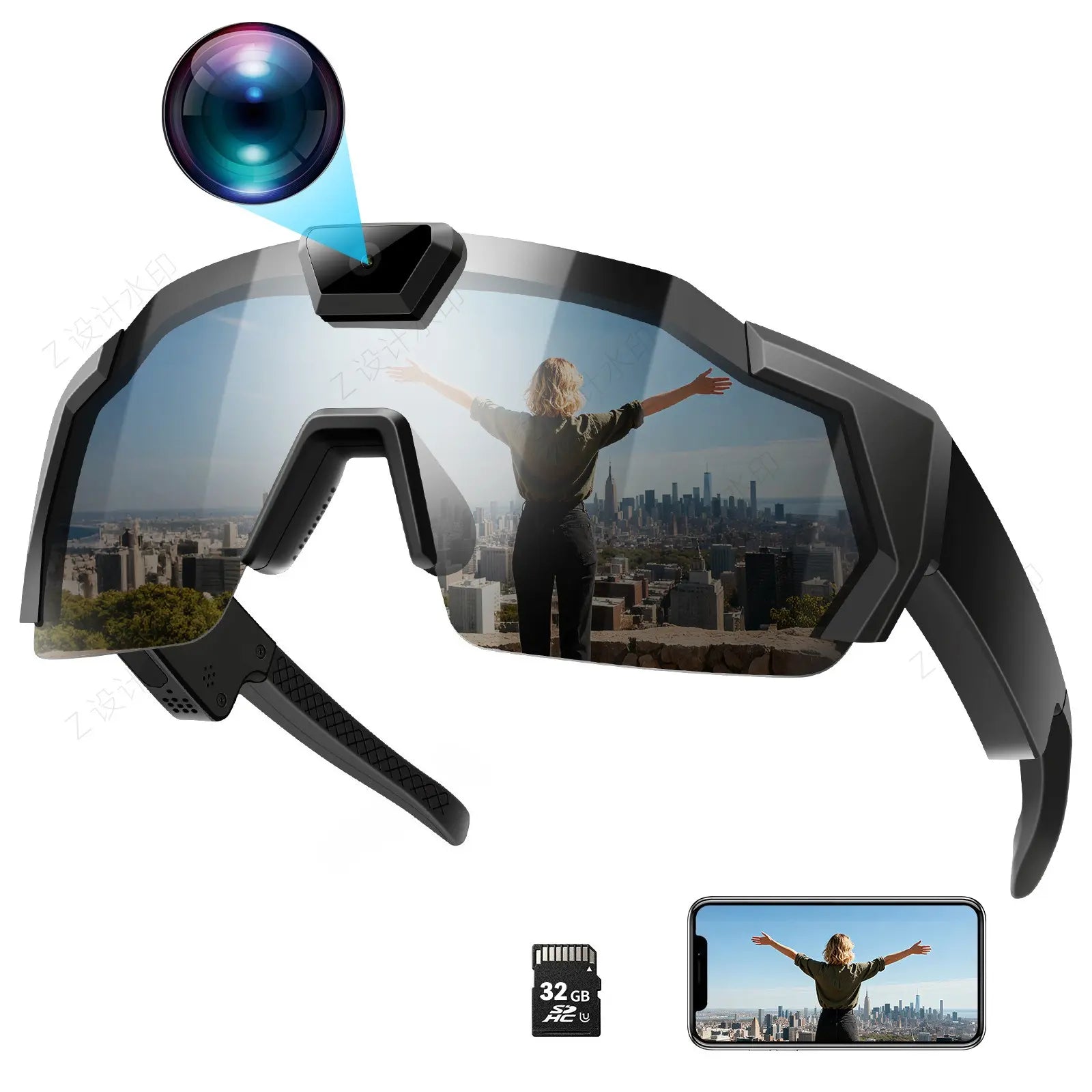 Sportvisionrec AI Sunglasses: The Premier Outdoor Sports Accessory Featuring Integrated HD Camera and Audio Recording