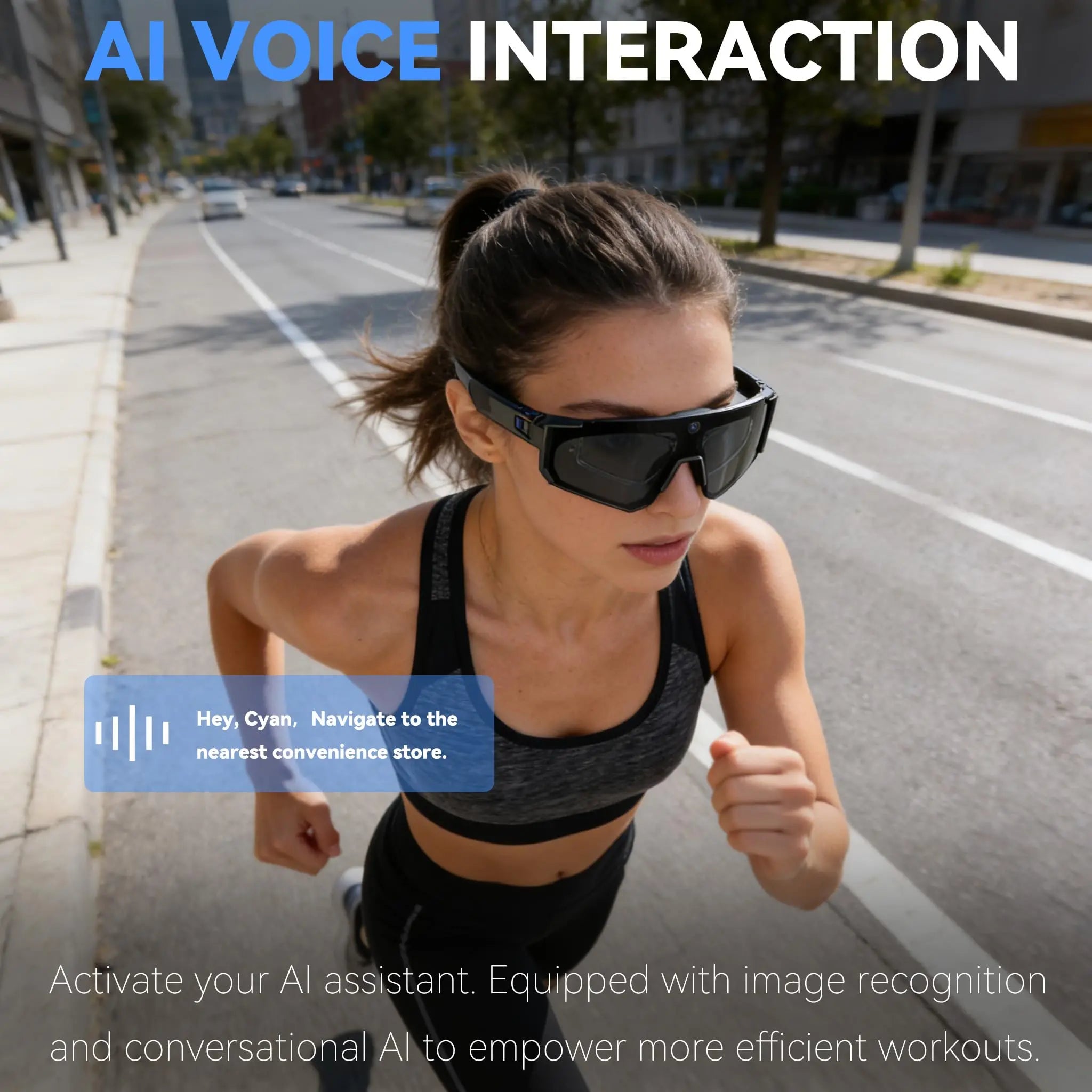 2026 AI Smart Glasses 4K Camera, Video Recording, Bluetooth Call, IP54 Voice Control & Polarized Sunglasses for Cycling, Skiing, Hiking & Outdoor Sports