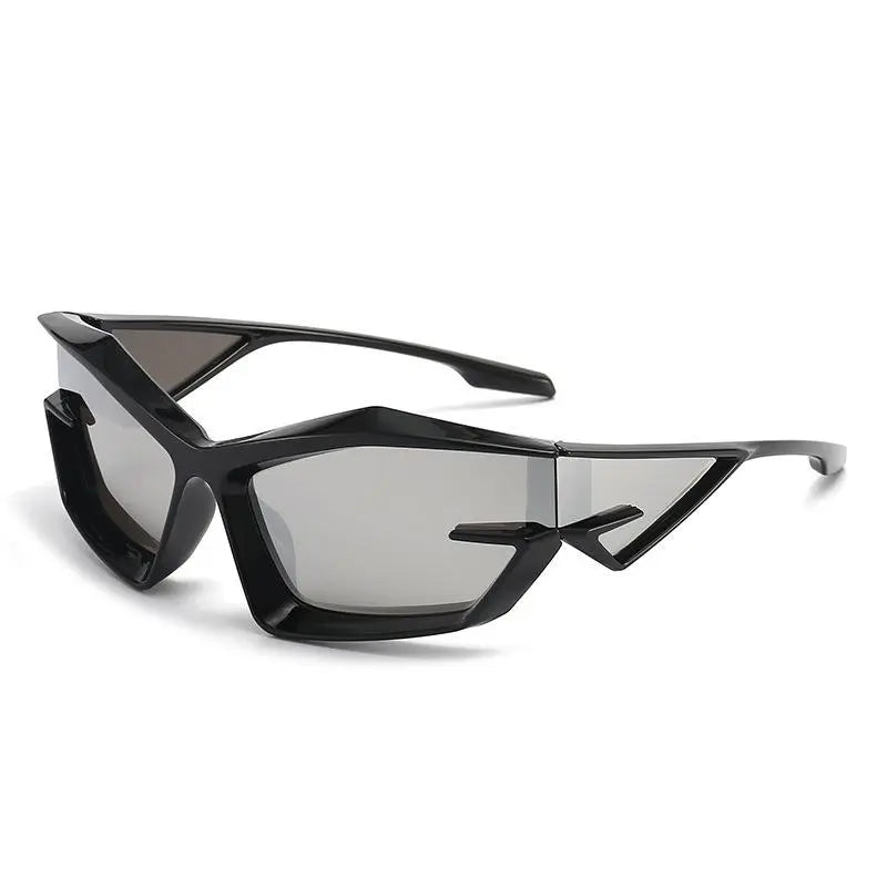 Futuristic Tech-Style Sunglasses, Y2K Street Photography and Runway Fashion Design, Unisex Statement Eyewear for Men and Women