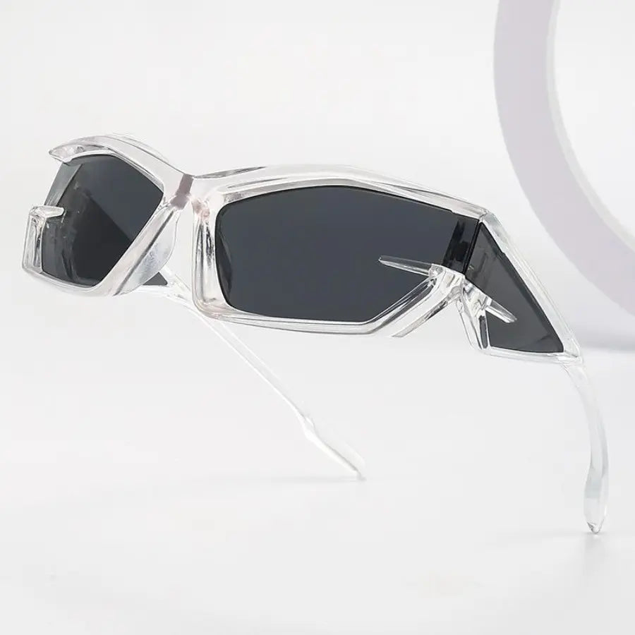 Futuristic Tech-Style Sunglasses, Y2K Street Photography and Runway Fashion Design, Unisex Statement Eyewear for Men and Women